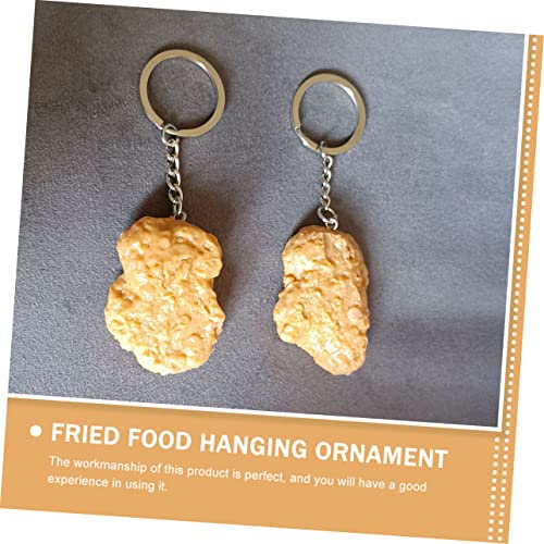 Toyvian Chicken Nugget Keychain Chicken Wing Ornament Metall Schlüsselbund Metall Schlüsselanhänger Geldbörse Charms Anhänger Lebensmittelbeutel