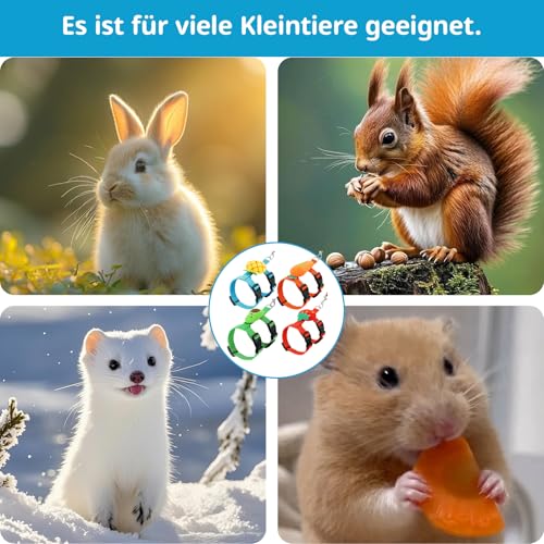 4 Stück Kaninchen Leine Hasenleine Geschirre & Halsbänder, Ananas Karotte Erdbeere Avocado Designs, Verstellbare Katzengeschirre für Erwachsene Haustiere, Robuste Hundeleine Alternative für Kaninchen