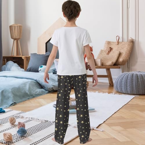 Boy's Pants Night Sky Gold Star Planet Jogger Pants Elastic Waist Long Bottoms Trousers with Pockets 6-14 Years3