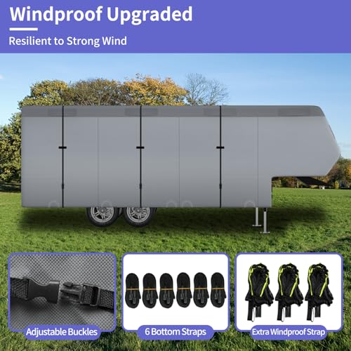Umbrauto UA2002-2831 5Th Wheel Rv Cover Upgraded 7 Layers Top Anti-Uv Waterproof Breathable Camper Covers Fits 28' thumb #5