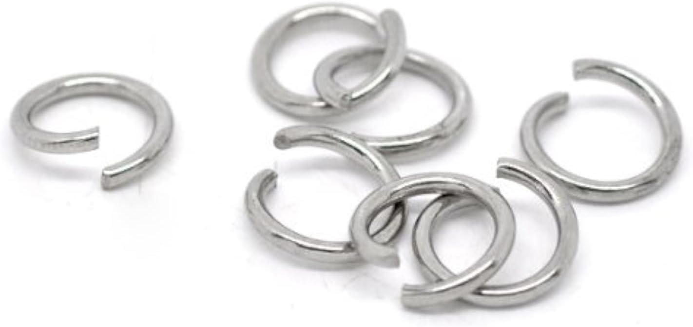 200pcs Stainless Steel Open Jump Rings Connectors Jewelry Findings (9mm x 1.2mm)