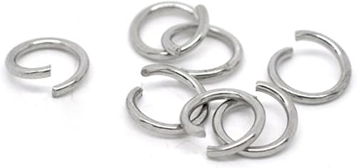 VALYRIA 200 piezas de anillos de salto abiertos de acero inoxidable para joyería (0.354 in x 0.047 in)