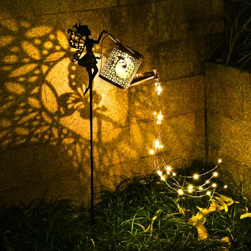 Comius Sharp Luces Solares Para Regadera Al Aire Libre, Luz Solar Exterior Jardin, Impermeable Farolillos Solares Exterior para Jardín Mesa Césped Balcón Caminos Camping Navidad Decoración