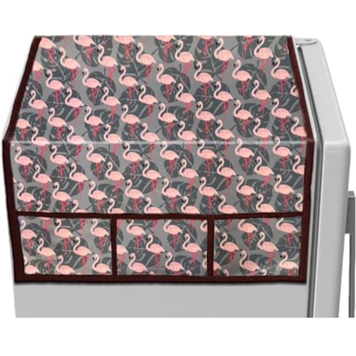 Image of MAXIMUS Dust & Stain Free Waterproof Fridge Top Cover | Refrigerator cover | Washable Material Fridge cover | 6 Utility Pockets (Grey)