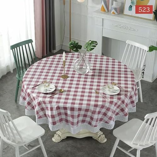 Nappe ronde en plastique PVC doux imperméable 180-220 cm pour table de salon - 2