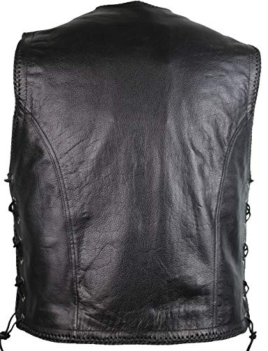 MDM Herren Lederweste, Bikerweste, Lederkutte, Rindleder, Clubweste, (Gr. L)