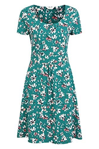 Mountain Warehouse Orchid Patterned Womens UV Dress - UPF40 Beach Dress, Lightweight Ladies Dress, Pockets, Durable Day Dress - for Spring Summer, Travelling, Poolside Teal 12