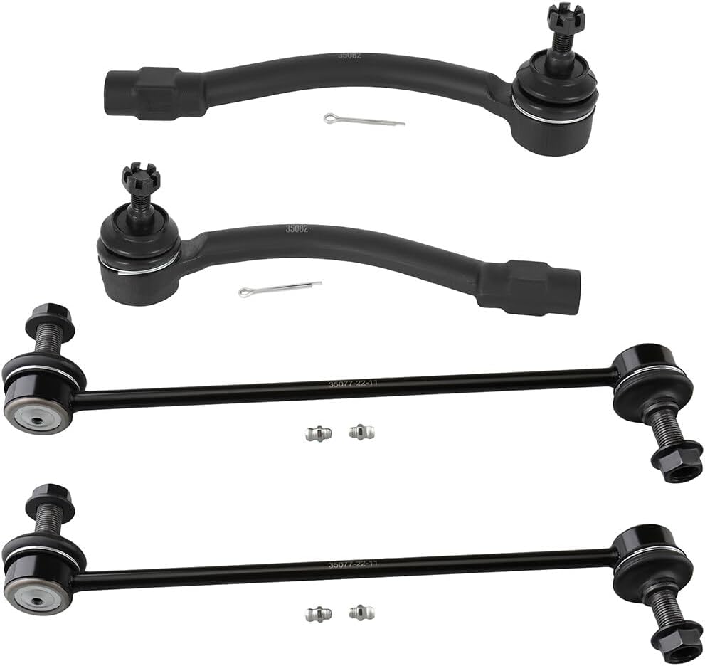 ECCPP 4pcs Outer Tie Rod End Sway Bar End Link fit for 2011-2016 For Hyundai Elantra 2013-2014 For Hyundai Elantra Coupe 2012-2017 For Hyundai Veloster 2014-2018 For Kia Soul