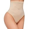 SIMIYA Thong Shapewear Tummy Control for Women High Waisted Stay-Put Body Shaper Stomach Compression Girdle Shapewear Thong