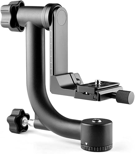 YELANGU - Cabezal de trípode de cardán para cámara estabilizador profesional de metal pesado 360 de metal pesado para cámara DSLR con placa de