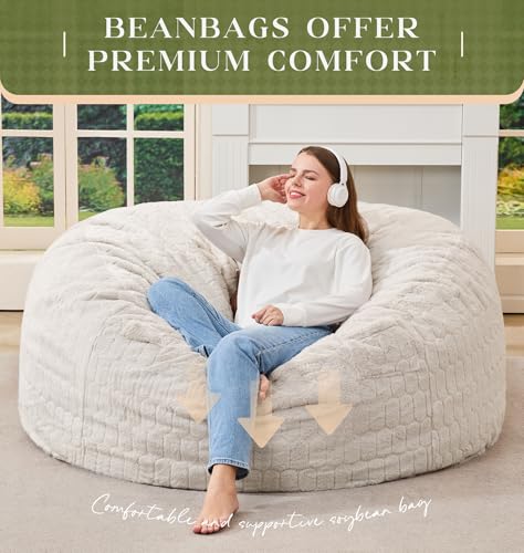Image of Hobestluk Adults Bean Bag Chair 5FT Big BeanBag Chair Giant Large Oversized
