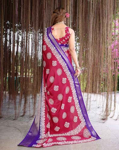 Image of Yashika Women's Dola jacquard Saree| Lightweight Digital Graphic Printed Saree for Women with Unstitched Blouse Piece