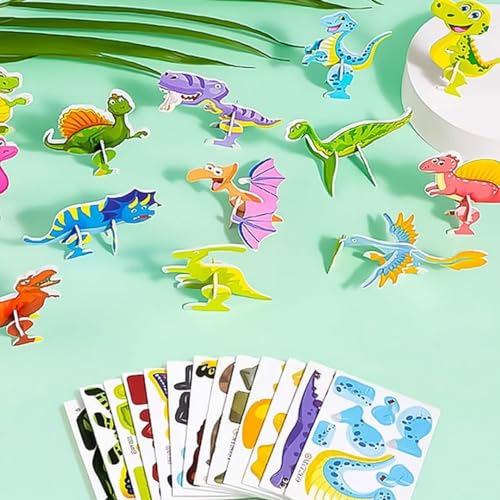 25Pcs Educational 3D Cartoon Puzzle - 2024 New 3D Cartoon Puzzles for Kids Toys, Themed 3D Jigsaw Puzzles Cartoon Educational Toys Art Crafts for Boys & Girls Birthday Gift, Children's Day Gifts