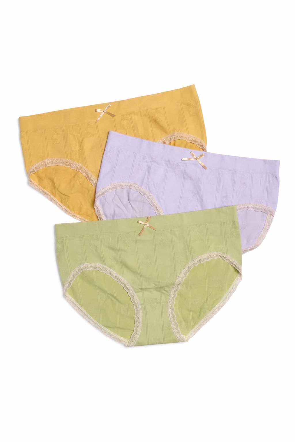Women’s High-Waist Cotton Lycra Panties with Lace Trim & Bow – Soft, Breathable, Comfortable, Stretchable Underwear (Free Size, Pack of 3) Multicolor-image-26