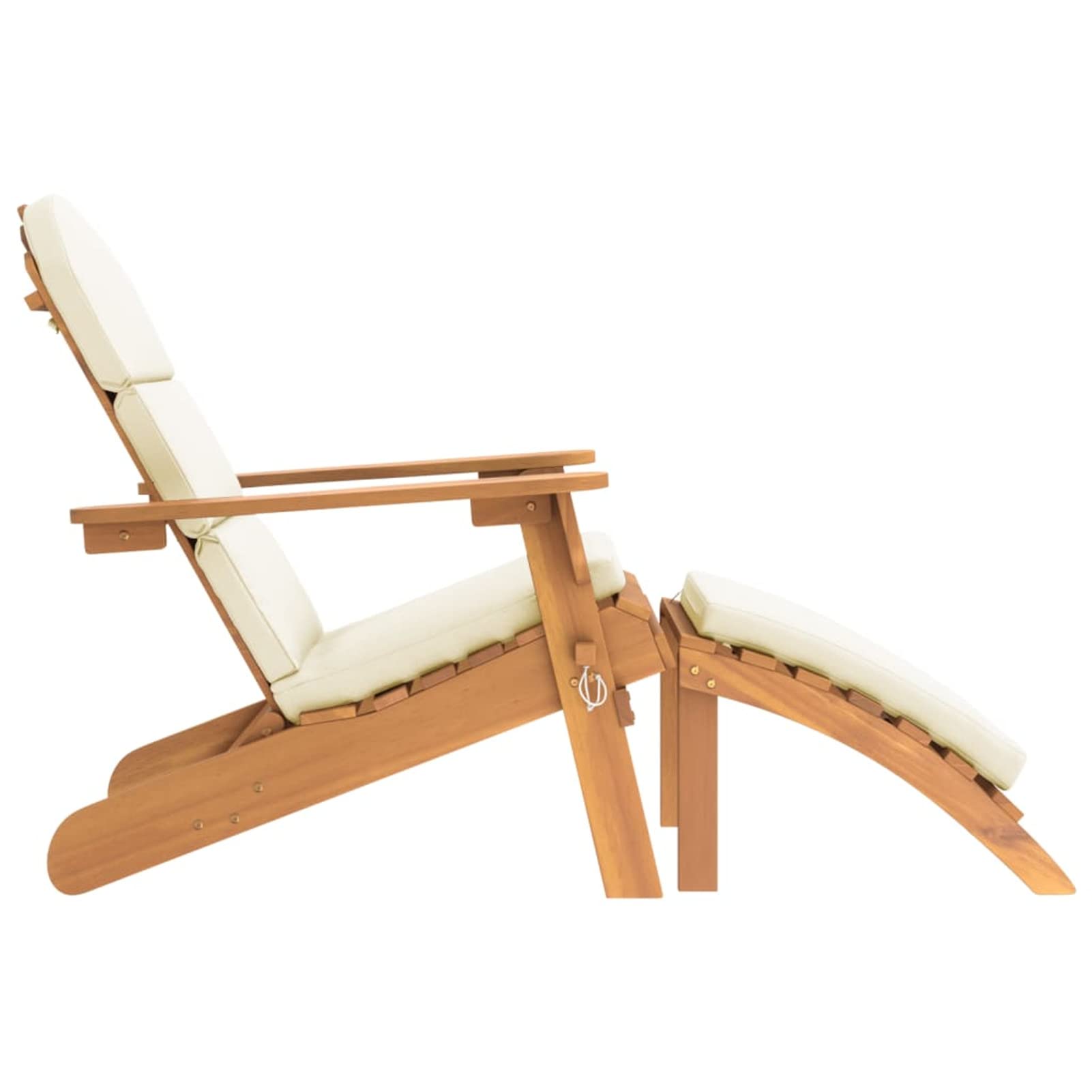 Gecheer Silla de jardín Adirondack con reposapiés Madera Maciza Acacia,Muebles de Jardin,para Exterior Balcón Terraza Patio,Type 1