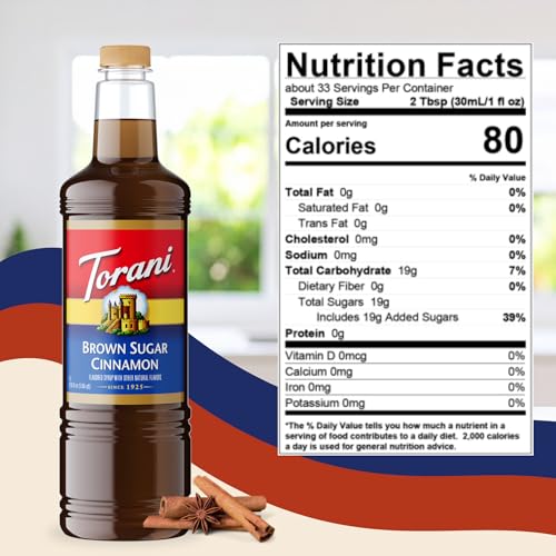 Image of Torani Brown Sugar Cinnamon Syrup 1L with Pump - Lattes & Cocktails