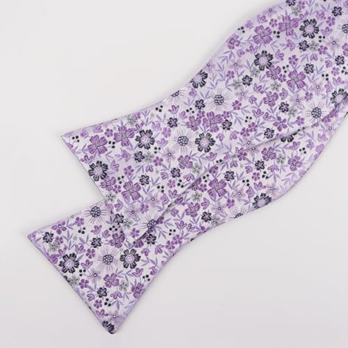 Image of Alizeal Mens 2pcs Floral Self-tied Bow Tie Pocket Square Set