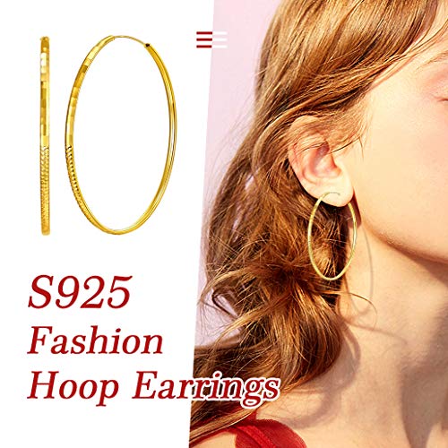 Silvora Silver Hoop Earrings for Women 925 Sterling Silver Hoop Earrings Hypoallergenic Large Silver Hoop Earrings Lightweight Silver Hoop Earrings for Women Girls 20/30/50/70MM2