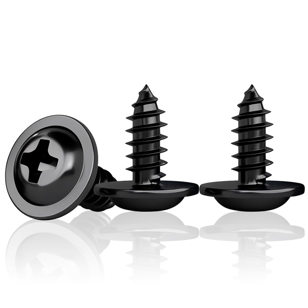 HXJDAM 200Pcs M4.2x13mm Black Self Tapping Screws, Flat, Pan, Wafer Head Screws for Plastic Sheet Metal, Pasterboard, Wood, Aluminum - Image 4