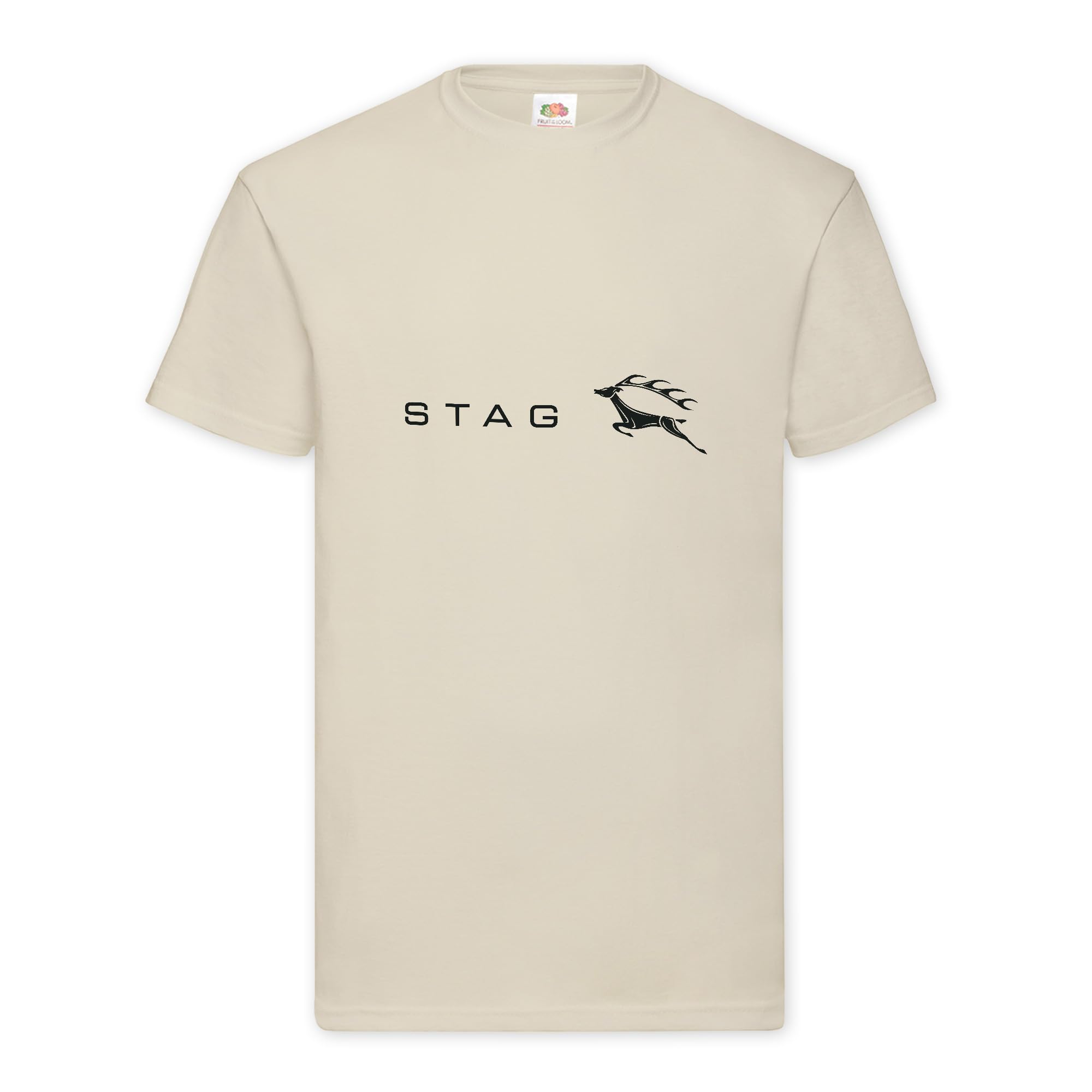 British Motor Heritage Men's Natural Triumph Stag T-Shirt Classic British Car Enthusiast Official Licenced Product (Uk, Alpha, M, Regular, Regular, )