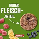 Fleischeslust Hundewurst | Wild & Rind mit Kartoffel & Heidelbeere | Futterbox (8x400g) | Nassfutter | schnittfest | getreidefrei | Alleinfuttermittel für ausgewachsene Hunde
