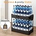 Sevenblue 2 Pack Under Sink Organizer, Under Bathroom Cabinet Organizer with Hooks Hanging Cup, Multi-Purpose Storage Shelf for Kitchen Bathroom, Black