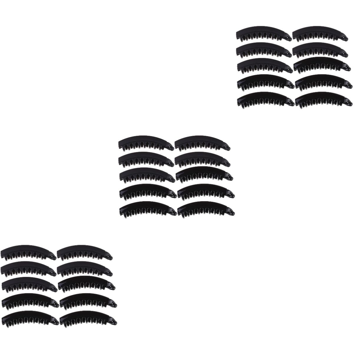 minkissy 30piezas De Pelo Tipo Banana Dientes y Resortes Accesorios De Moda Para Mujer Negro Brillante Para Hogar Trabajo