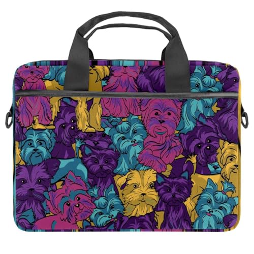 Maletín bandolera para laptop de 13 pulgadas con estampado de Yorkshire Terrier para la universidad