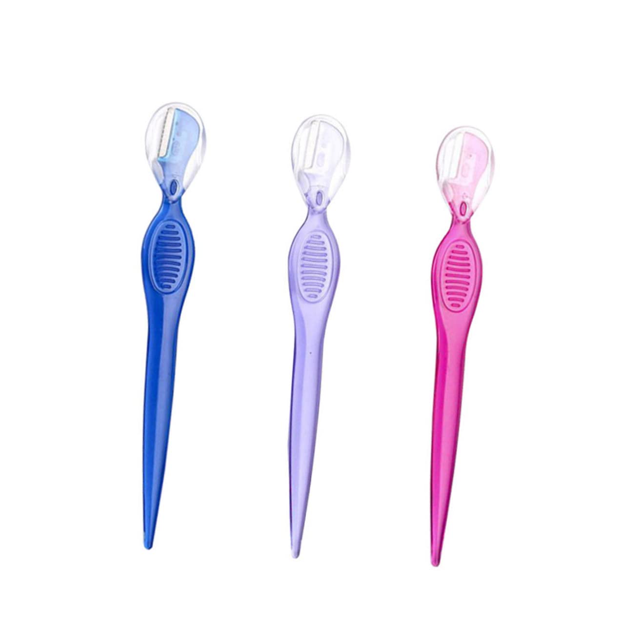 Outanaya 3pcs Stainless Steel Eyebrow Portable Beauty Makeup Tools for Precision Trimming Lightweight Design Non- Grip Includes Red and Colors for Women and Girls