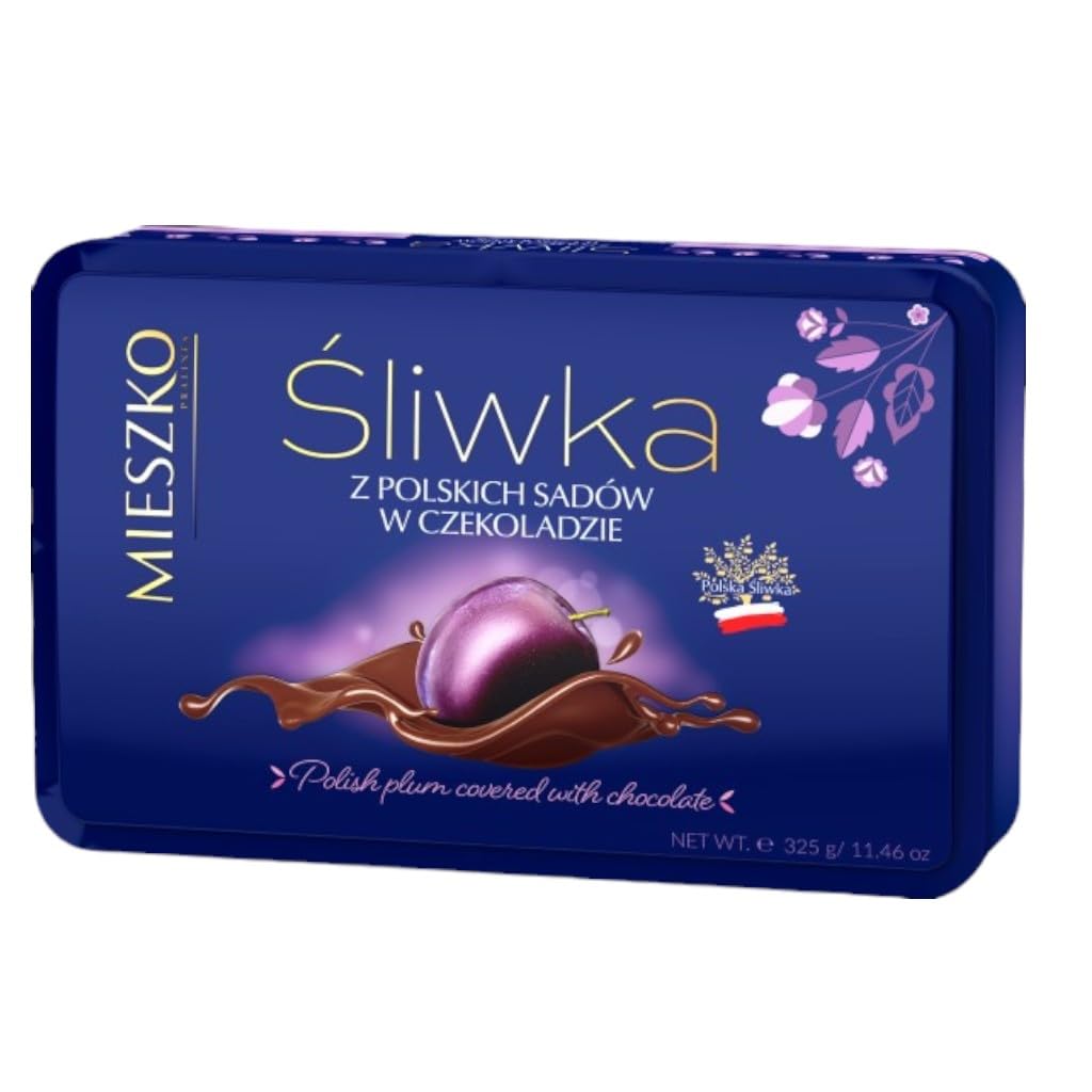 Mieszko Sliwka, Polish Plum Covered with Chocolate, 325 g Tin