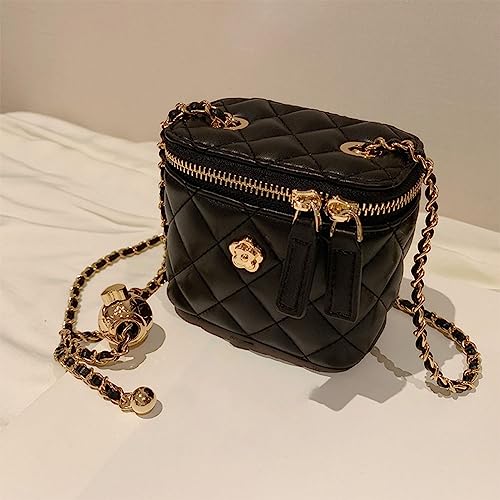 Leheybia 1 Pcs Quilted Crossbody Bags for Women for Women Quilted Chain Shoulder Bag Lady Casual Lattice Handbag4