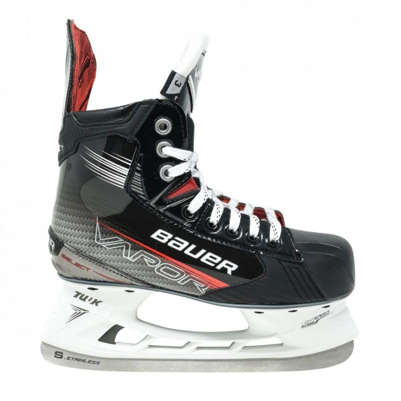 Bauer Patins à Glace Vapor Select Junior Noir Polyuréthane Lacet Synthétique Métal Unisexes-Enfants Jeunes Joueurs Enfants
