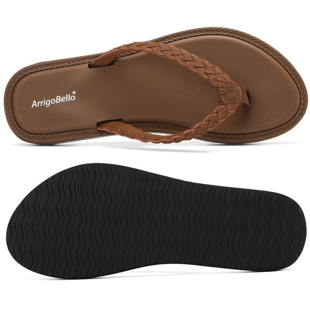 ARRIGO BELLO Chanclas Mujer Piscina Playa Sandalias Antideslizante Chancletas Duraderas Cómodas Flip Flops Elegantes Verano Sandalias Talla 36-41