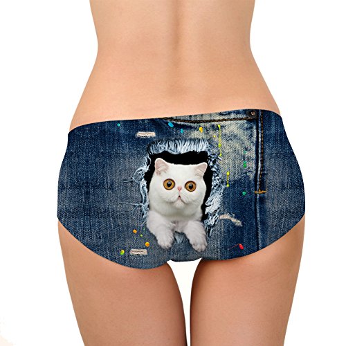 Image of Dellukee Sexy Women Underwear Briefs Breathable Hipster Panty White Alpaca Print