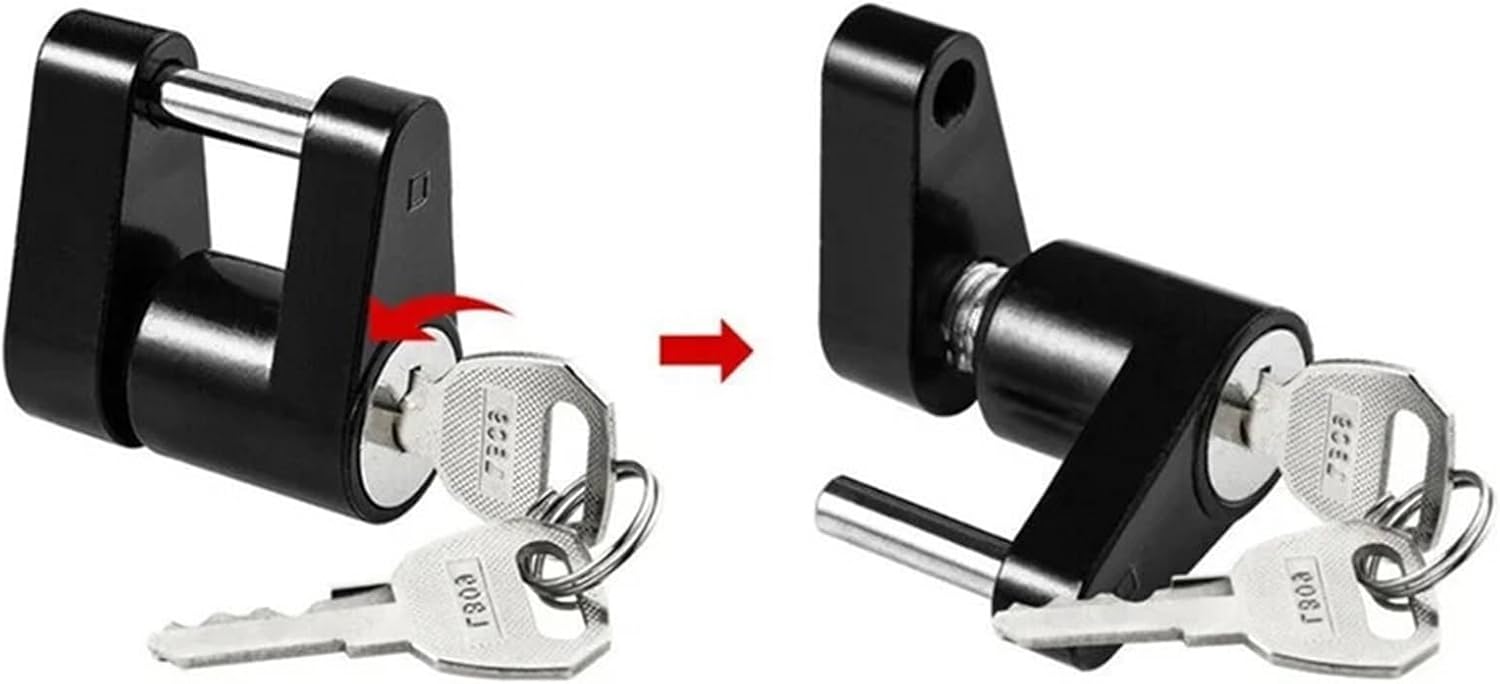 Trailer Accessories 1/4 Inch Small Trailer Lock Trailer Hook Connector Lock RV Truck Connector Truck Accessories 1Pcs(Black)