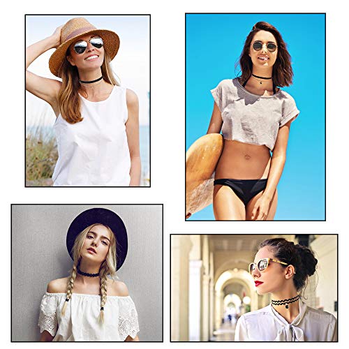 Outee 42 Pcs Choker Necklaces for Women Black Choker Set Tattoo Choker Necklace Classical Velvet Chokers4