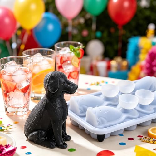 Molde para cubos de hielo 3D Labrador de silicona miniatura 7