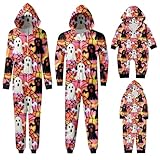 Strampler-Set mit Kapuze Baby Halloween Day Hooded Zipper Comfy Jumpsuit Romper Family Home Loungewear Matching Pajamas(Kleinkinder,#124,6 Monate)