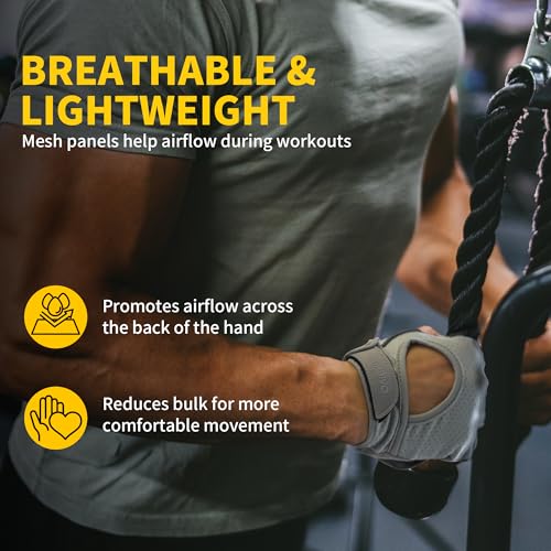 CAMBIVO Guantes Gimnasio para Hombre y Mujer, Palma Acolchada Antideslizante, Guantes de Fitness, Tejido Transpirable para Pesas, Fuerza y Entrenamiento Funcional, Rosa, M - imagen 7