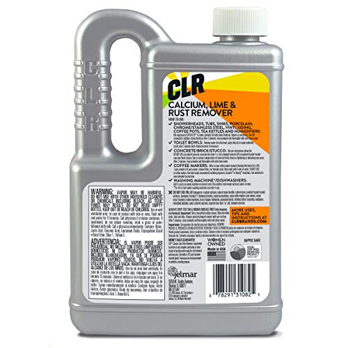CLR Calcium, Lime & Rust Remover, Blasts Calcium, Dissolves Lime, Zaps Rust Stains, 28 Ounce Bottle (Packaging May Vary)