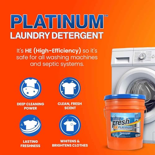Image of Ultra Fresh Liquid Laundry Detergent Washing Soap, 6X Platinum, ColdWater, 5 Gallon - Fabric Odor Remover to Wash Clothes and Sheets