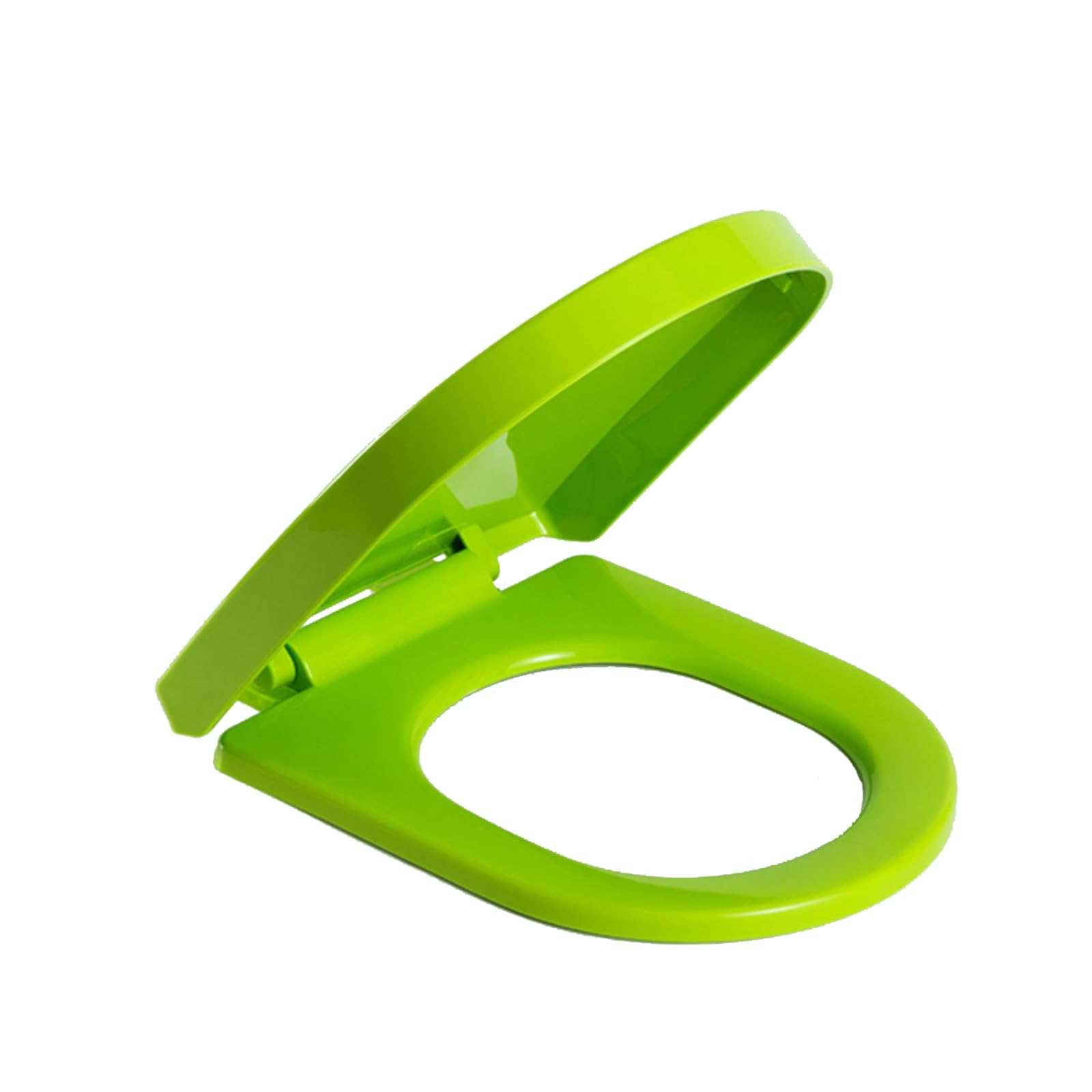 Asiento de inodoro con cierre suave, Asiento de inodoro en forma D color, cierre suave, liberación rápida, bisagra superior fija, tapa baño PP engrosada, azul(Green)