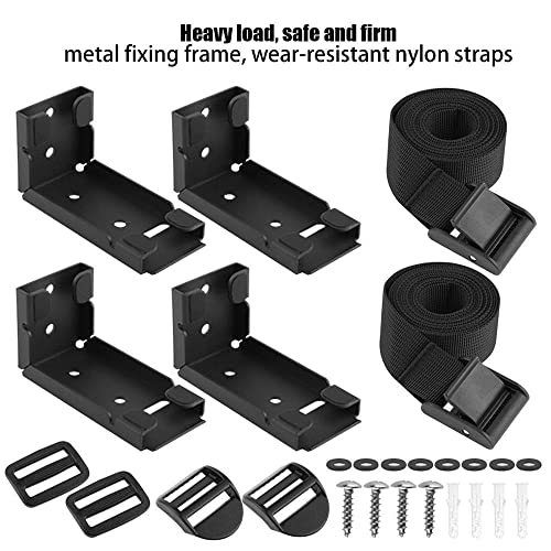 GRFIT CPU Stand Under Desk CPU Holder Mount Wall Mount Desktop PC Tower Stand, adjustable straps, sturdy metal, black miniatura 3