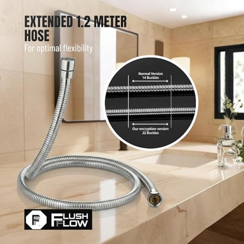 Image of CPH-3 ABS Health Faucet with 1.2 Meter 304 Grade Stainless Steel EPDM Flexible Hose and Wall Hook l Jet Spray for Bathroom | 1 Year Warranty | Chrome