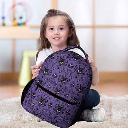 Haunted Horror Mansion Backpacks Laptop Bag Lightweight Adjustable Travel Daypack4