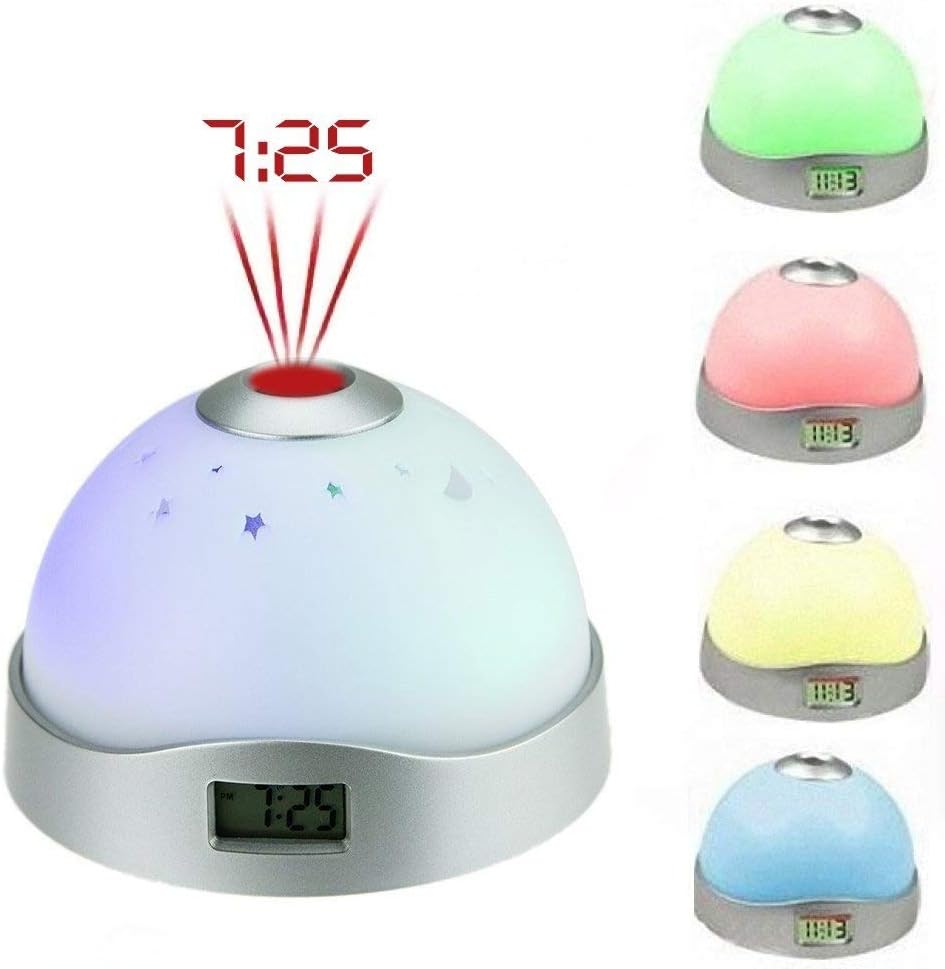 Alarm Clock for Kids, Projection Wake Up Clock Night Light Digtal Alarm Clock Reflect Alarm Clocks for Bedrooms and Office Desk