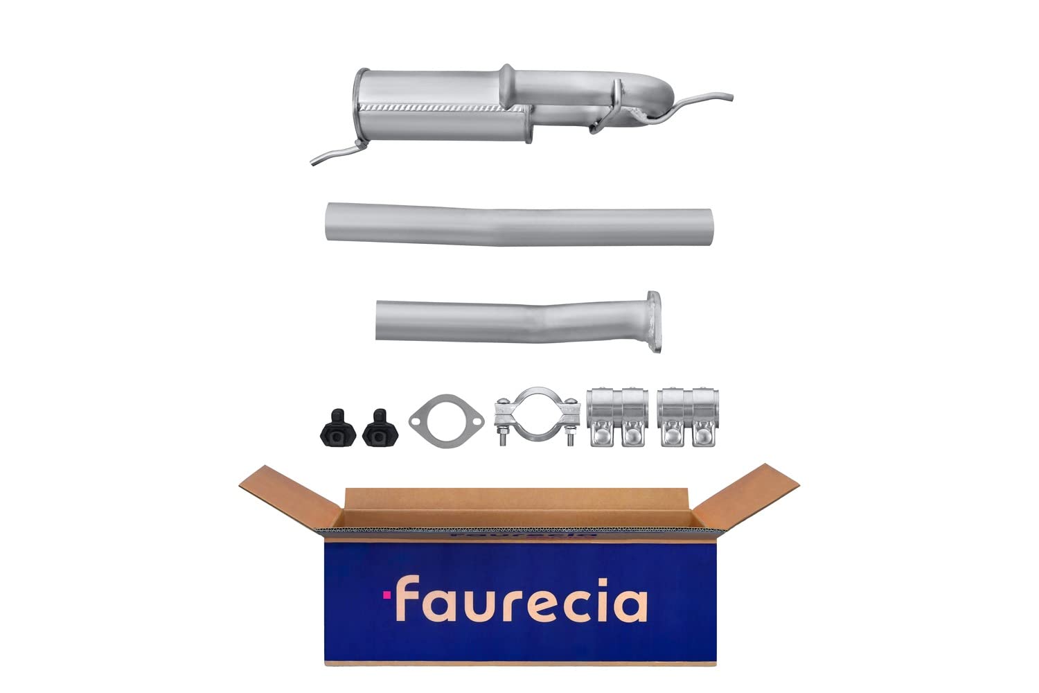 HELLA 8LC 366 025-511 Tłumik środkowy - Easy2Fit® Kit - w środku - trzyczęściowy - Komplet z elementami do montażu