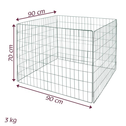 Komposter Metall Kompost Metallkomposter Kompostbehälter Kompostgitter 90 x 90 x 70 cm grün Garten Gitter Kompost Kompostierer V2Aox
