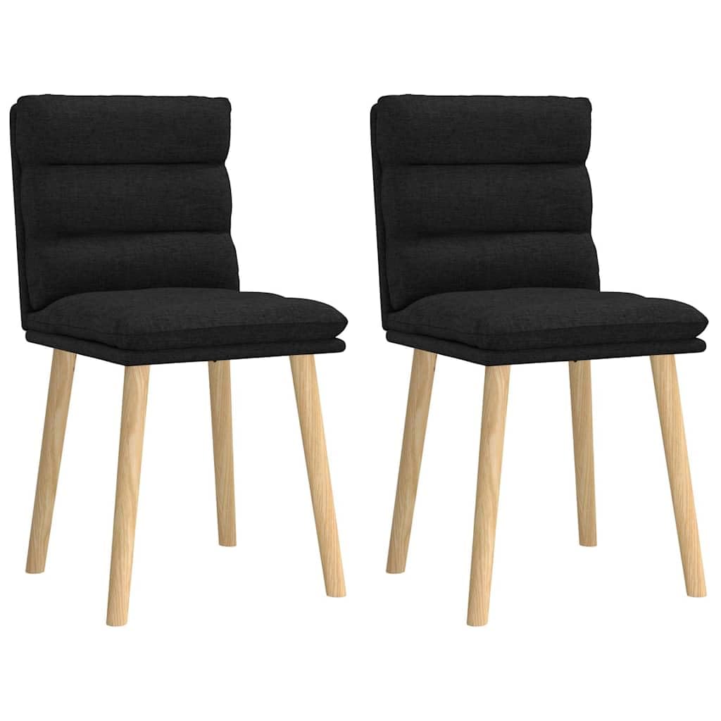 Set di 2 sedie imbottite per sala da pranzo, con gambe in legno