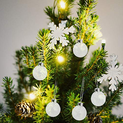 Milisten 8 bolas de Natal, enfeites de plástico transparentes, enfeites de pendurar para árvore de N